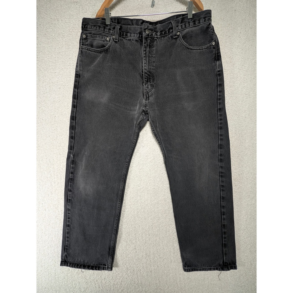 Levi's Mens 505 Regular Fit 42x30 (Fits 40x28) Black Faded Straight Leg Jeans